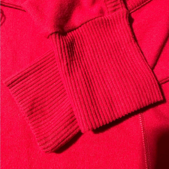 NWT Vince Camuto Holiday Sweater Tulip Red Size XS Loose Fit Snap Collar Closure - Picture 10 of 14